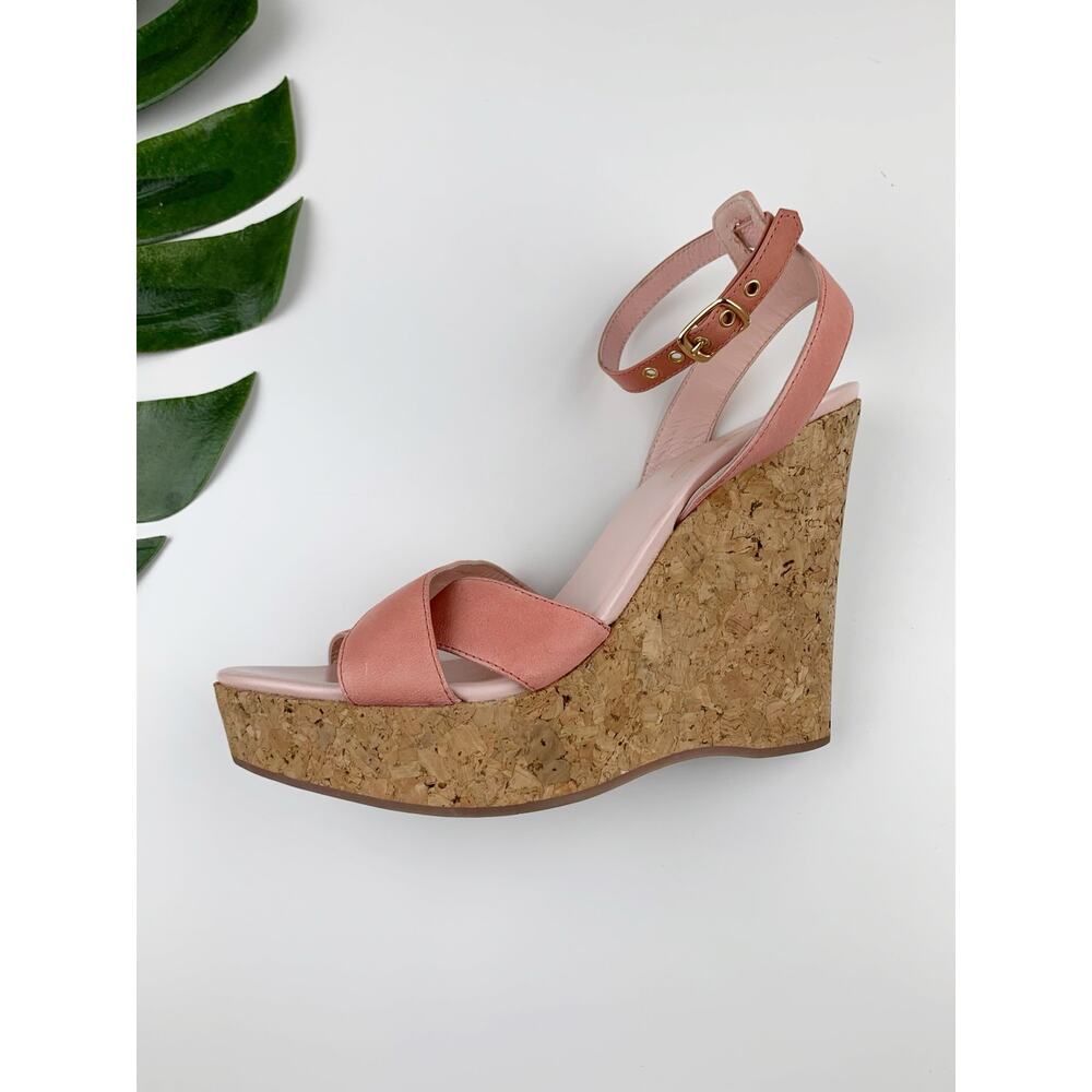Red Valentino Wedge Platform Sandals Pink Leather High Heel Women's 40 US 10 - Picture 8 of 12